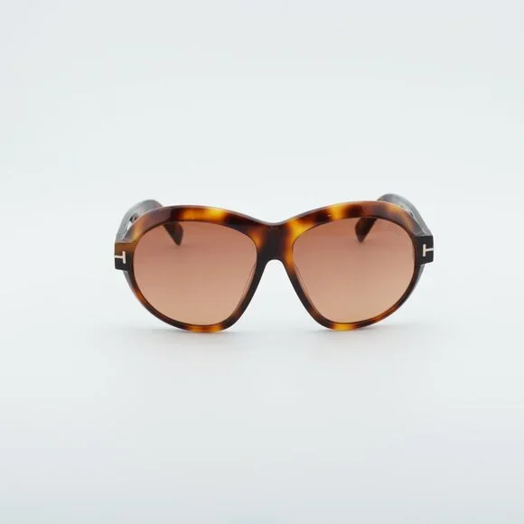 Tom Ford FT1113 53T Inger Geometric Sunglasses - Blonde Havana/Bordeaux Tom Ford Inger FT1113 53T Sunglasses Havana Geometric Frame  main image 2